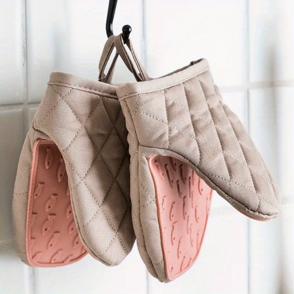 Oven Mitt Silicone - 1個入り魚型シリコン製耐熱オーブン手袋 キッチン用シリコン手袋 トレイ皿ホルダー オーブン手袋 多目的手袋