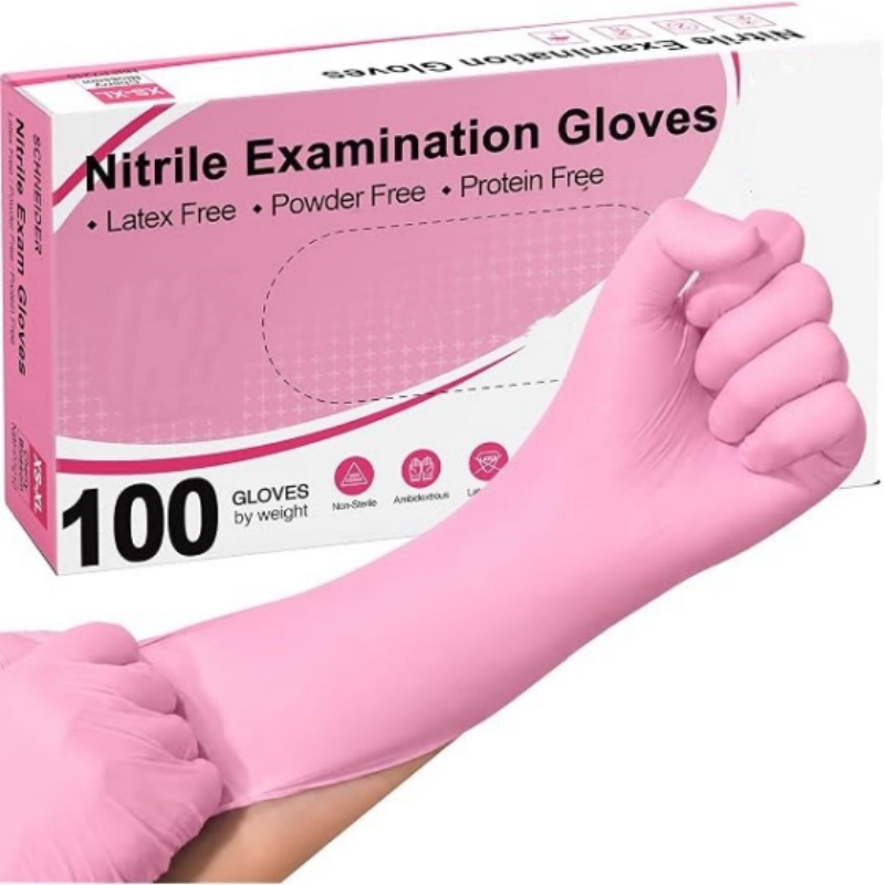 Rubber Glove Cleaning - 100-200 個ピンクニトリル使い捨て手袋 3.5mil ラテックスフリー家庭用クリーニング手袋食品用プレタトゥー美容エステティシャン用