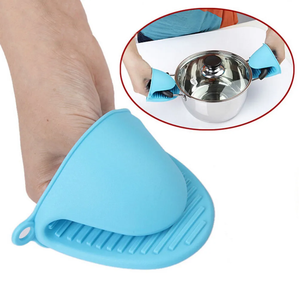Oven Mitt Silicone - 2 個キッチンオーブンミットシリコーン断熱手袋クリップ厚みのあるベーキングシリコーンオーブンミット滑り止めグリップボウルポットクリップ