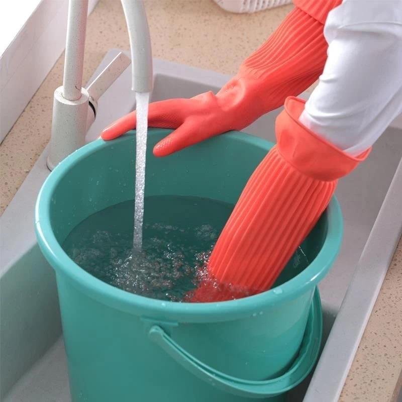 Rubber Glove Cleaning - 長持ちする再利用可能なゴム製食器洗い用手袋、滑り止め家庭用掃除用手袋、キッチン家事、食器、車、園芸作業用手袋