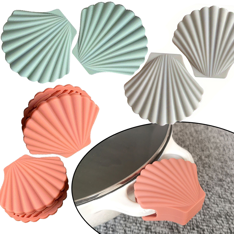 Oven Mitt Silicone - 2 個のシリコン火傷防止手袋シェル形状耐熱ノンスリップグリップ電子レンジポットハンドルミット蓋ホルダーキッチンツール