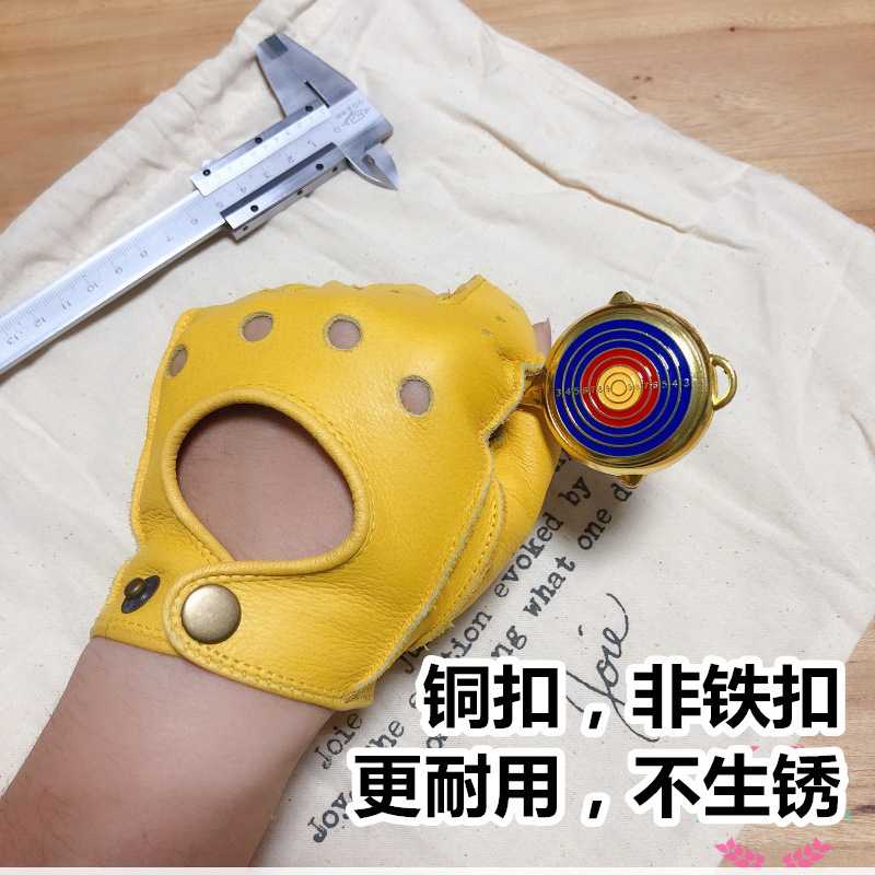 オートバイレトロ機関車ライディング牛革ハーフフィンガーメンズ - Leather Driving Glove のレビューと価格