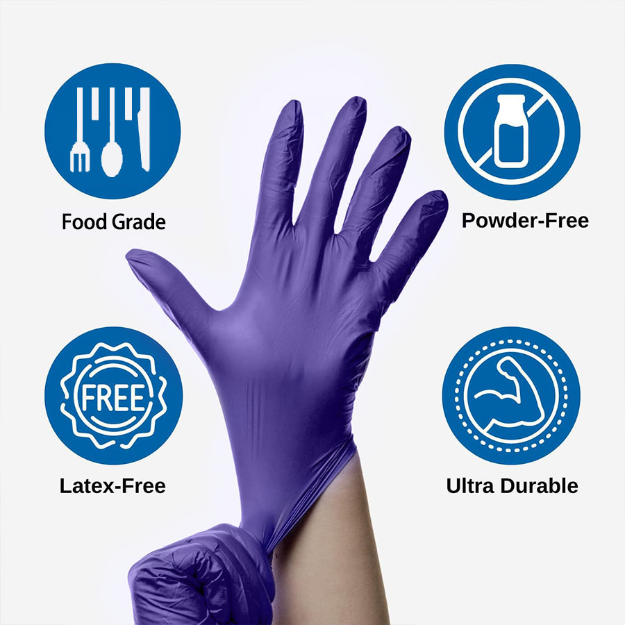 200枚入り使い捨てニトリル手袋 5ミル パウダーフリー ラ - Exam Glove Nitrile のレビューと価格