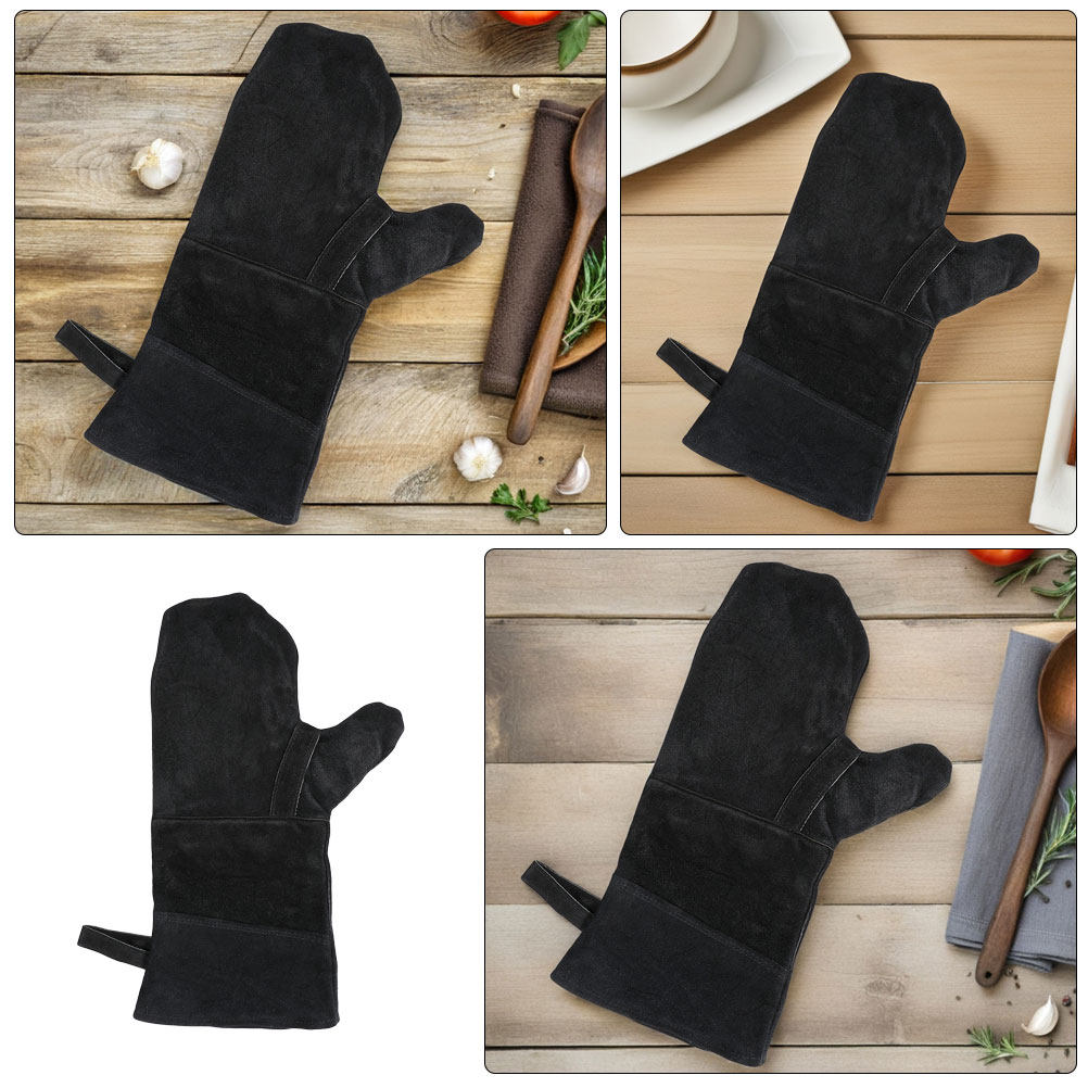3個入り ブラック 耐熱オーブン手袋 マイクロ波保護手袋 グ - Heat Resistant Glove のレビューと価格