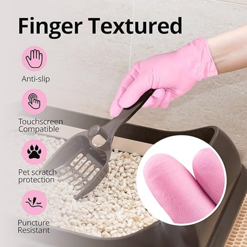100-200 個ピンクニトリル使い捨て手袋 3.5mil  - Rubber Glove Cleaning のレビューと価格