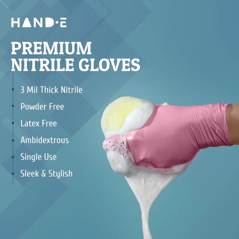 100-200 個ピンクニトリル使い捨て手袋 3.5mil  - Rubber Glove Cleaning のレビューと価格