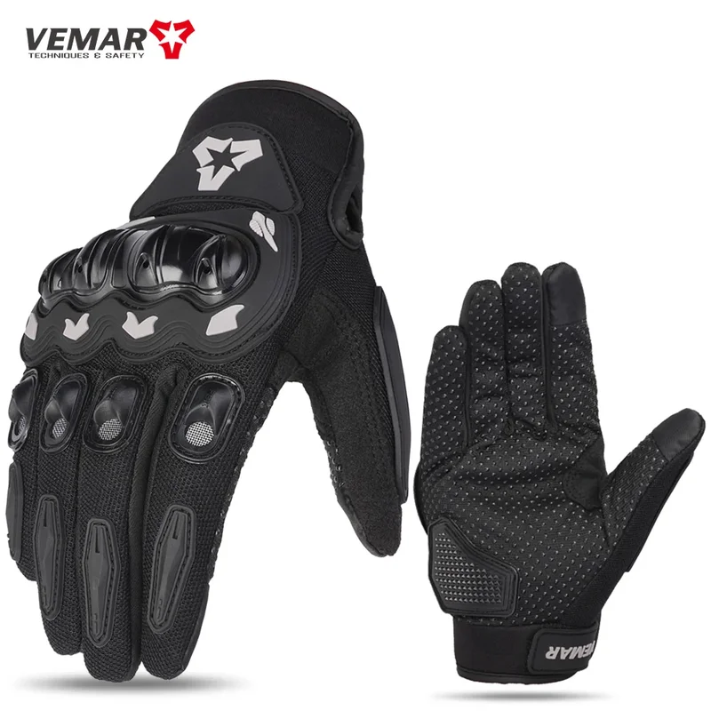 タッチ対応フルフィンガーグローブ、ハードシェルナックル付き、 - Motorcycle Glove Knuckle のレビューと価格