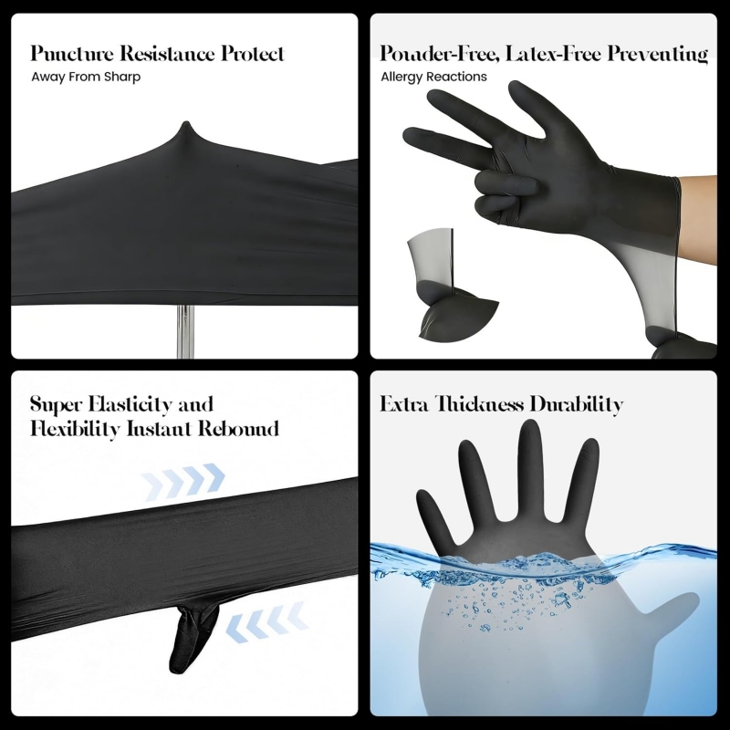 子供用黒ニトリル使い捨て手袋 4-12 歳用 3.5mil  - Latex Disposable Glove のレビューと価格